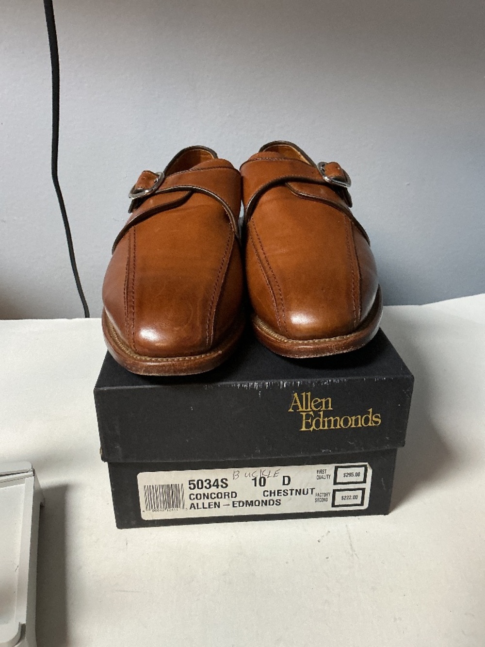 Allen Edmonds Bicycle Toe Monk Strap Walnut Oxfords Size 10 D